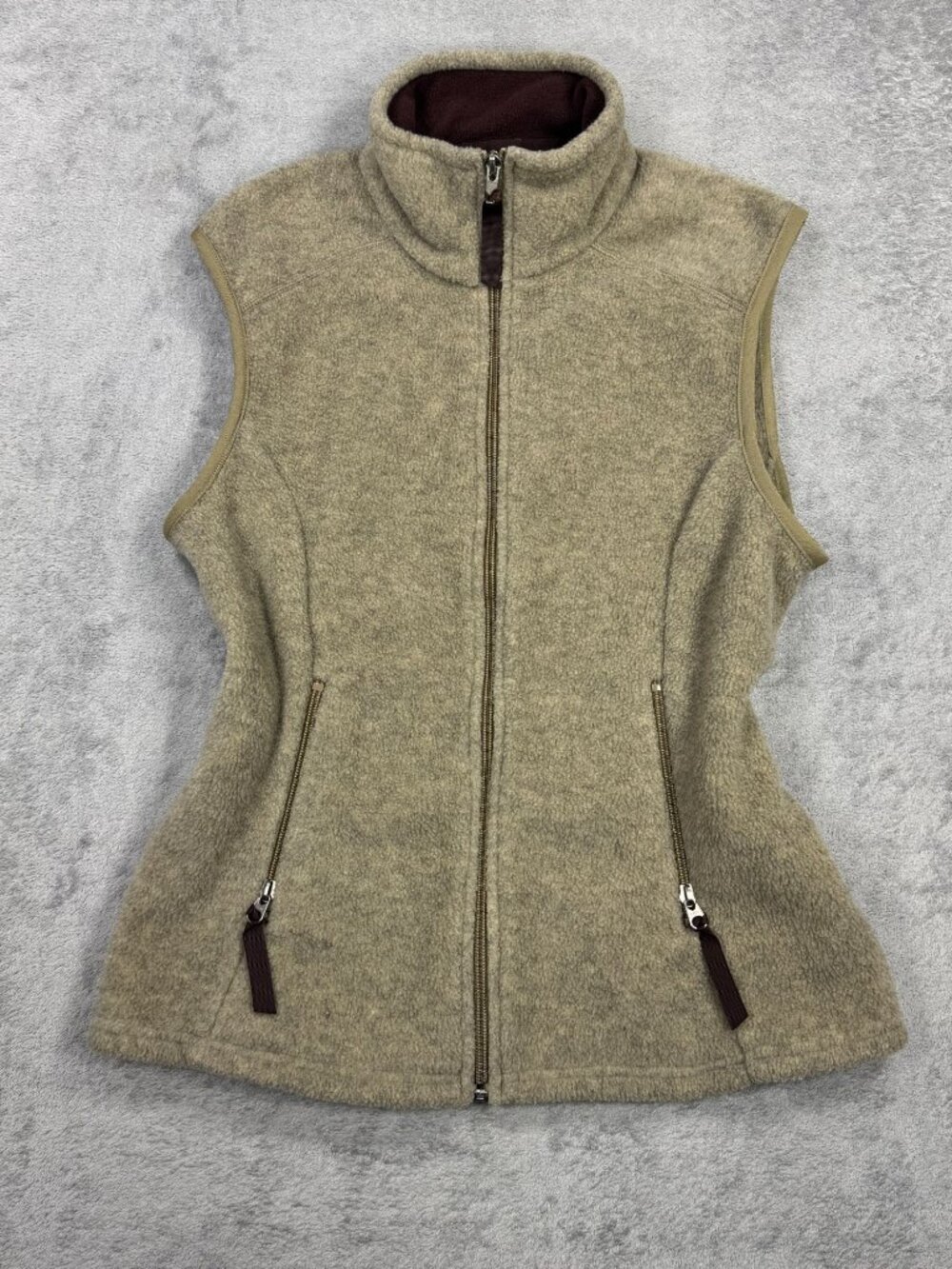 Vintage 90s Patagonia Synchilla Fleece Vest Womens M Tan Brown Gorpcore Hiking - Picture 5 of 11